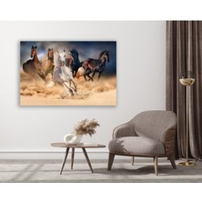 Limitless Design Çöldeki Atlar Tek Parça Cotton Canvas Tablo