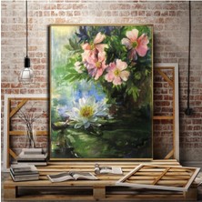 Limitless Design Harikabirev Resimli Tablo Yağlı Boya Görünümlü Şık Çiçek Modelli Hd Baskı Kanvas Tablo Model E14