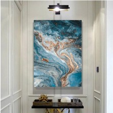 Limitless Design Özgün Tasarım Soyut Abstract Mavi Gold Hd Baskı Kanvas Tablo