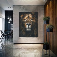 Limitless Design Yağlı Boya Efektli Soyut Aslan Tablosu 4 Harikabirev