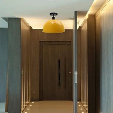 Riolight  Vintage,Modern,Retro,Rustik Sarı 1xe27 Duylu Tekli Metal Plofonyer Avize Çap:30cm