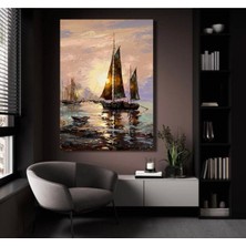 Limitless Design Yağlı Boya Görünümlü Modern Kayık Kanvas Duvar Tablo