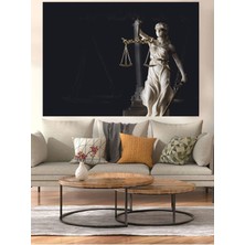 Limitless Design Gözü Kapalı Adalet Terazisi ve Kılıcı Hukuk Adil Hd Baskı Kanvas Tablo