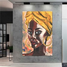 Limitless Design Extra Dev Boyut Dekoratif Soyut Afrikalı Kadın
