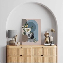 Limitless Design Hd Baskı Kanvas Tablo Çiçek ve Kadın Portresi Temalı 64