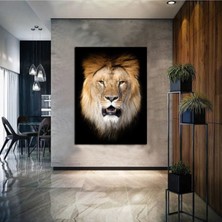 Limitless Design Yağlı Boya Efektli Soyut Aslan Tablosu 2 Harikabirev