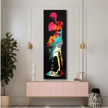 Limitless Design Mitolojik Heykel Renkli Boyalar Modern Sanat Dekorasyon-1 Dikey Panaromik Hd Baskı Kanvas Tablo