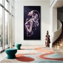 Limitless Design Koç Boynuzlu Sarı Saçlı Gotik Model Boyuna Dikey Hd Baskı Kanvas Tablo