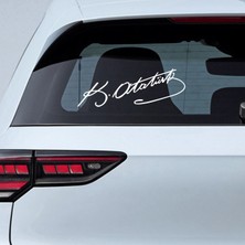 Sönmez Sticker Atatürk İmza Sticker - Kemal Atatürk Sticker - Kemal Atatürk İmza Sticker - Atatürk Sticker - Oto Sticker - Araba Sticker - Araç Sticker