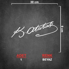 Sönmez Sticker Atatürk İmza Sticker - Kemal Atatürk Sticker - Kemal Atatürk İmza Sticker - Atatürk Sticker - Oto Sticker - Araba Sticker - Araç Sticker