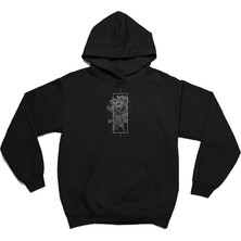 Swozz Gül Çizim Baskılı  Oversize Premium Sweatshirt Hoodie