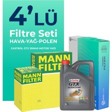 MANN Nissan Almera 1.5 Filtre Bakım Seti Castrol Motor Yağlı (2001-2008) 4 Lü