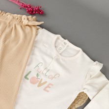 Bebegci Love Baskılı Bandanalı Kız 3'lü Takım