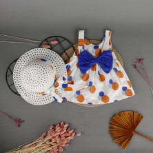 Bebegci Yazlık Renkli Desenli Şapkalı 2'li Kız Elbise