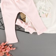 Bebegci Love Baskılı Bandanalı Kız 3'lü Takım