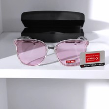 Ayel Glasses Kare Kadın Güneş Gözlüğü Pembe Şeffaf