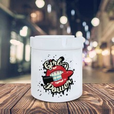 Girl Power Küllük İllüstrasyon Baskılı Kül Tablası K-73