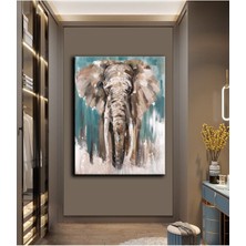 Limitless Design Yağlı Boya Efektli Şık Fil Tablosu F5|hd Baskı Kanvas Tablo