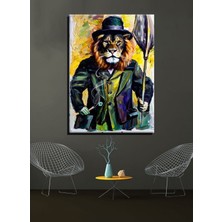 Limitless Design Dekoratif Yağlı Boya Görünümlü Mafia Aslan Leon Hd Baskı Kanvas Tablo