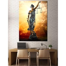 Limitless Design Adalet Kadın Themis Figürlü Hukuk Bürosu Için Hd Baskı Kanvas Tablo 70X100CM SLM31