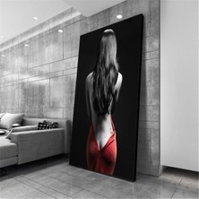 Limitless Design Woman And Red 1- Hd Baskı Kanvas Tablo Salon Oturma Yatak Odası Ofis Antre Cafe Için Duvar Dekoru