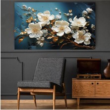 Limitless Design Özel Tasarım Beyaz Çiçekler Hd Kalite Hd Baskı Kanvas Tablo