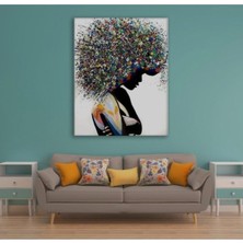 Limitless Design Dekoratif Kıvırcık Kız Hd Baskı Kanvas Tablo
