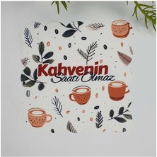 Deco Kahve Sloganlı Dijital Baskılı Lazer Kesim Yıkanabilir Kokteyl Peçetesi