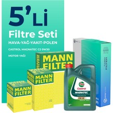 MANN Fiat Doblo 1.3 Dizel Filtre Bakım Seti Castrol Motor Yağlı EURO 6 (2015-2022) 5 Li