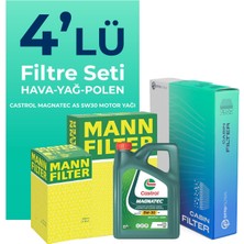 MANN Toyota Yaris 1.33 Benzin Filtre Bakım Seti Castrol Motor Yağlı (2012-2018) 4 Lü