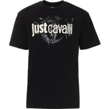 Just Cavalli Bisiklet Yaka Siyah Erkek T-Shirt 76OAHG11