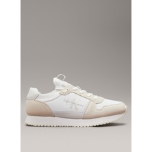Calvin Klein Beyaz - Krem Erkek Sneaker Runner Sock Laceup Ny-Lth