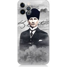 Teknomeg Apple iPhone 12 Pro Uyumlu Atatürk Portresi  Desenli Silikon Kılıf