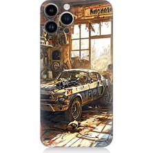 Teknomeg Apple iPhone 13 Pro Max Uyumlu Garaj Arabası  Desenli Silikon Kılıf