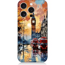 Teknomeg Apple iPhone 15 Pro Uyumlu Londra Sokakları  Desenli Silikon Kılıf