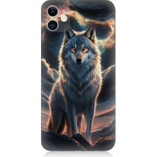 Teknomeg Apple iPhone 12 Uyumlu Kurt ve Ay  Desenli Silikon Kılıf