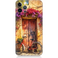 Teknomeg Apple iPhone 12 Pro Uyumlu Kapı ve Bisiklet  Desenli Silikon Kılıf
