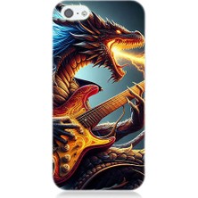 Teknomeg Apple iPhone 5 Uyumlu Gitar Ejderhası  Desenli Silikon Kılıf