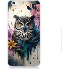 Teknomeg Apple iPhone 6 Uyumlu Renkli Baykuş  Desenli Silikon Kılıf