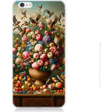 Teknomeg Apple iPhone 6 Uyumlu Çiçek Sepeti  Desenli Silikon Kılıf
