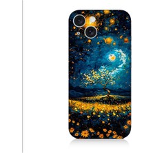 Teknomeg Apple iPhone 15 Plus Uyumlu Yıldızlı Gece  Desenli Silikon Kılıf