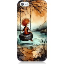 Teknomeg Apple iPhone 5 Uyumlu Yalnız Çocuk  Desenli Silikon Kılıf