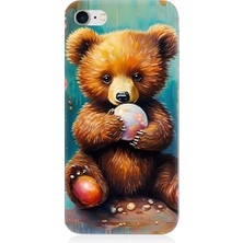 Teknomeg Apple iPhone 7 Uyumlu Ayıcık ve Top  Desenli Silikon Kılıf