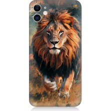 Teknomeg Apple iPhone 11 Uyumlu Aslan Portresi  Desenli Silikon Kılıf