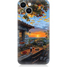 Teknomeg Apple iPhone 13 Uyumlu Gün Batımı  Desenli Silikon Kılıf