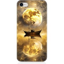 Teknomeg Apple iPhone 7 Plus Uyumlu Ay ve Tekne  Desenli Silikon Kılıf