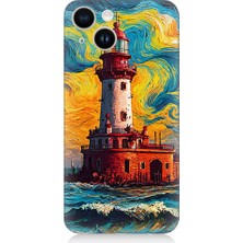 Teknomeg Apple iPhone 13 Uyumlu Renkli Fener  Desenli Silikon Kılıf