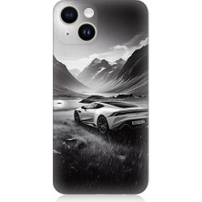 Teknomeg Apple iPhone 14 Uyumlu Dağ Yolunda Araba  Desenli Silikon Kılıf