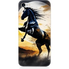 Teknomeg Apple iPhone 8 Uyumlu Şaha Kalkmış At  Desenli Silikon Kılıf