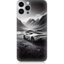 Teknomeg Apple iPhone 13 Pro Max Uyumlu Dağ Yolunda Araba  Desenli Silikon Kılıf